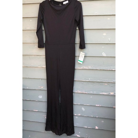 Vintage Jumpsuit 80's sleek black Polyester Breakin' Loose USA size 7/8 NEW
